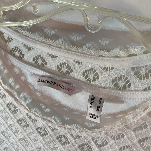 Isaac Mizrahi Small Short Cap Sleeve White‎ Lace Mini Dress Summer Sundress - Picture 2 of 10